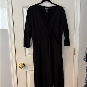 Wool& black wrap dress